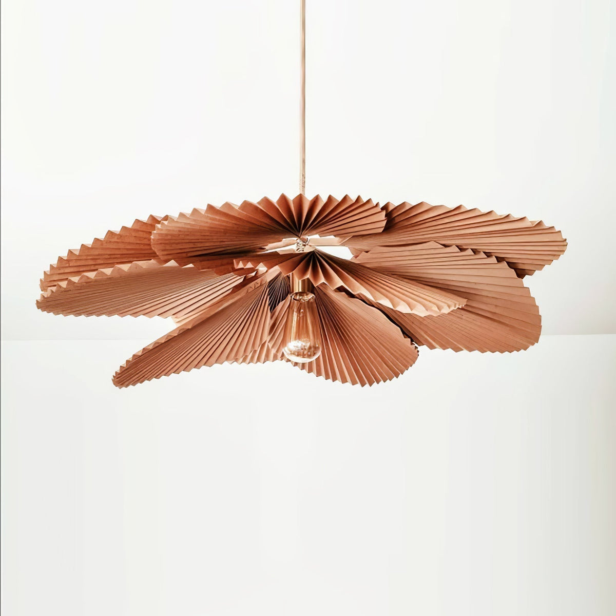 Pendant Lamp With Warm Glow Lyra Pleated Leaf Lotus