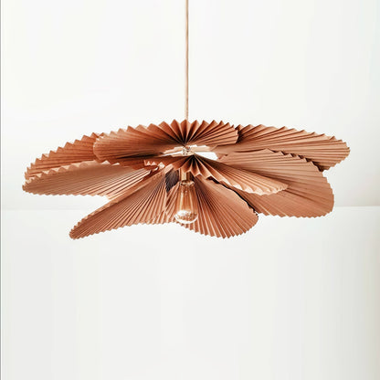 Pendant Lamp With Warm Glow Lyra Pleated Leaf Lotus