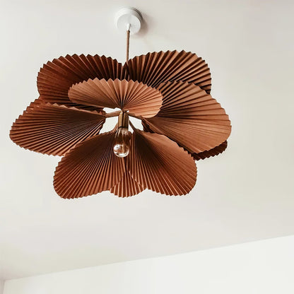 Pendant Lamp With Warm Glow Lyra Pleated Leaf Lotus