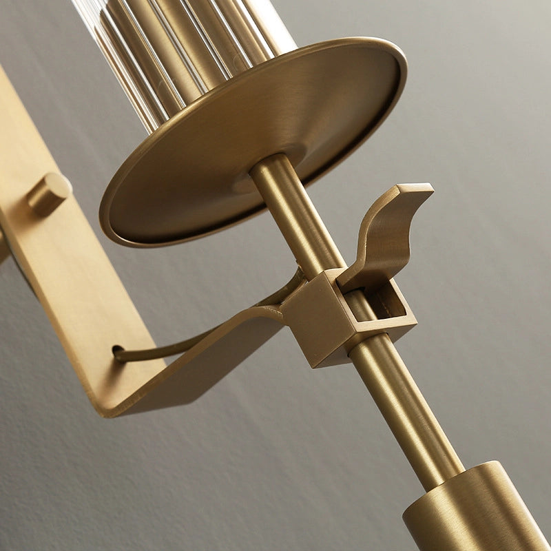 Farmhouse Interiors Ribbed Glass And Solid Brass Wall Lamp