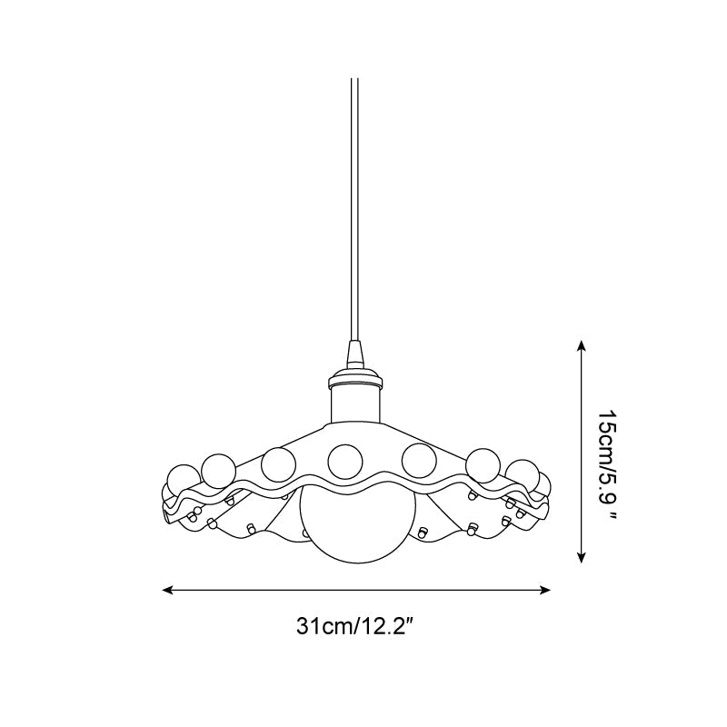 Cozy Glow Pendant Light For Curved Ceramic Shade