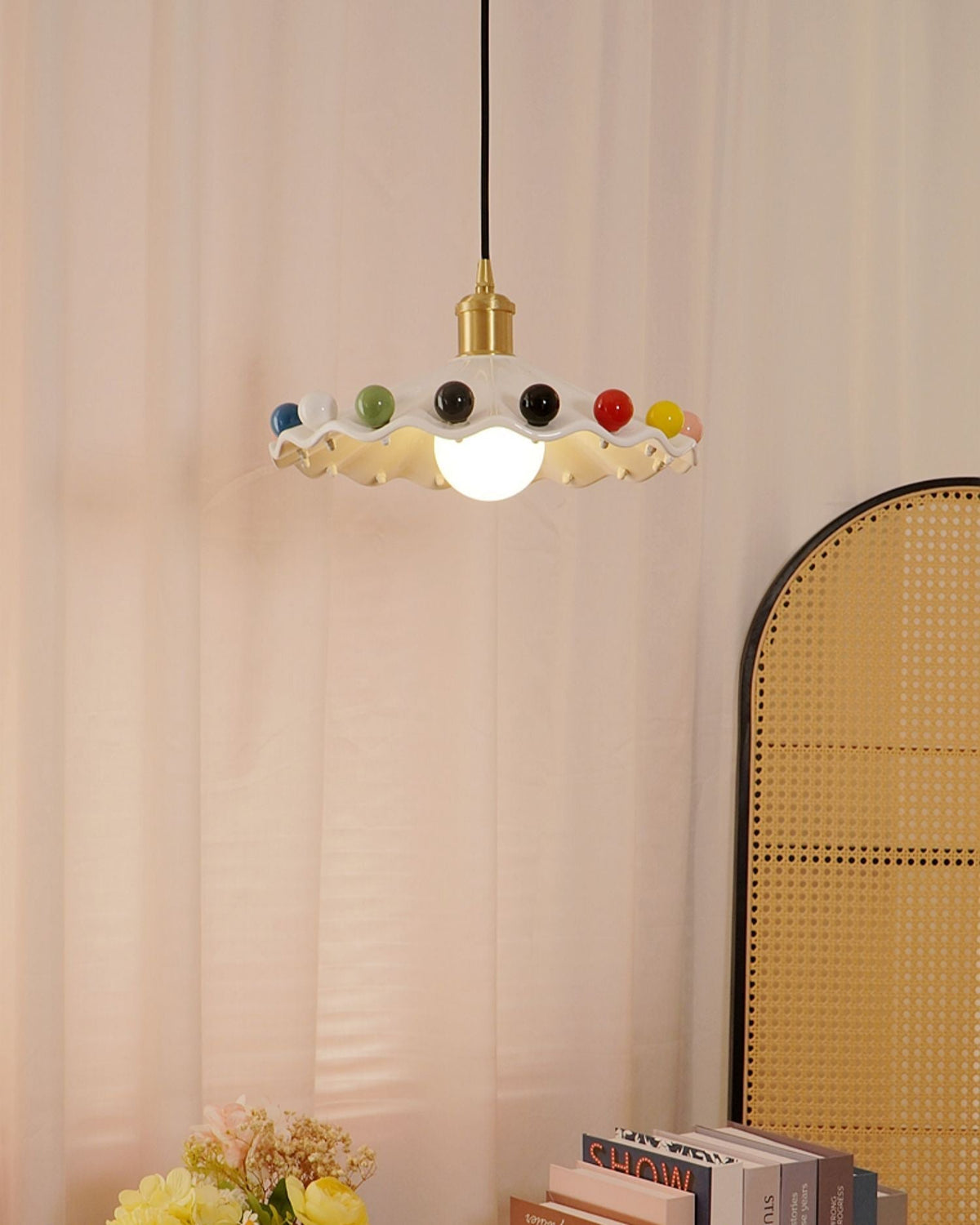 Cozy Glow Pendant Light For Curved Ceramic Shade
