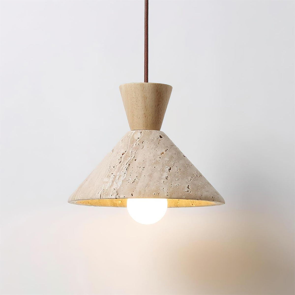 Pendant Light Elegant Travertine Wood