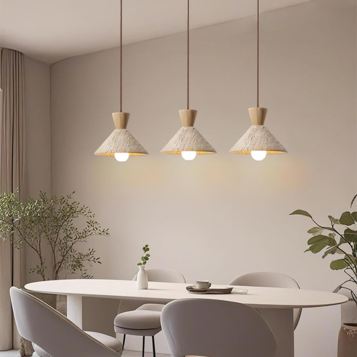 Pendant Light Elegant Travertine Wood