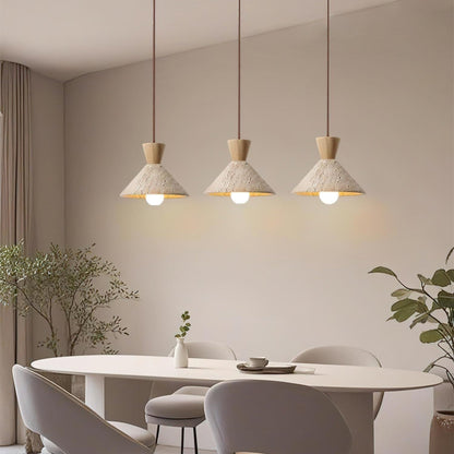 Pendant Light Elegant Travertine Wood