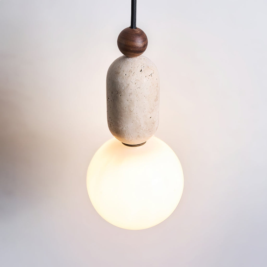 Ambient Warm Glow Pendant Light With Travertine
