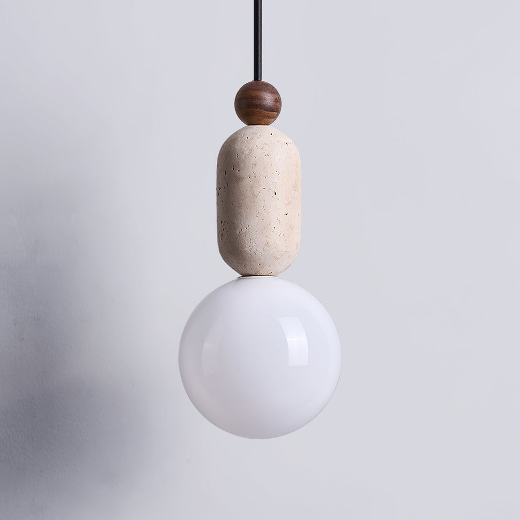 Ambient Warm Glow Pendant Light With Travertine