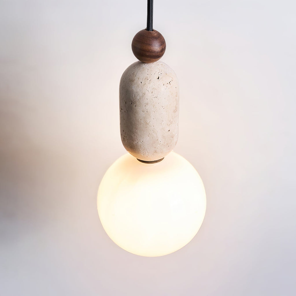 Ambient Warm Glow Pendant Light With Travertine