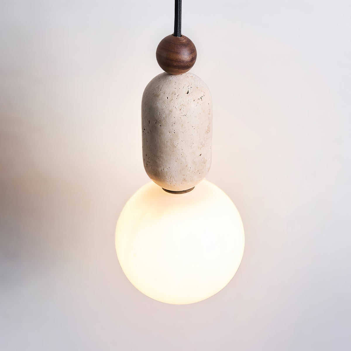 Ambient Warm Glow Pendant Light With Travertine