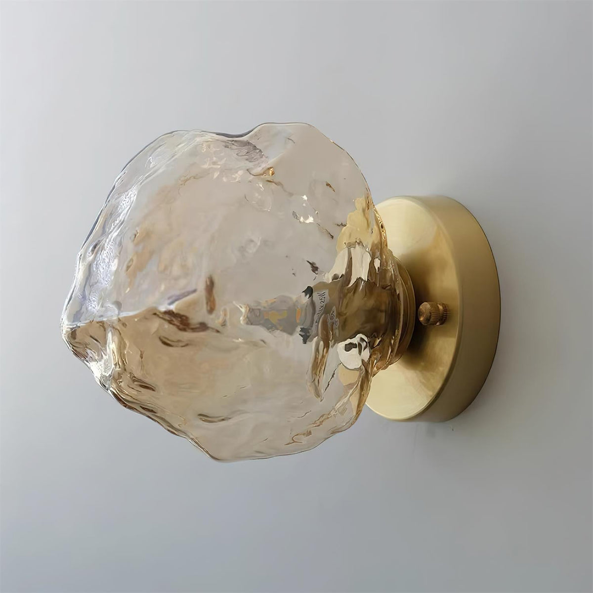 Brass Body G9 Socket Damp Rated Amber Glass Wall Light