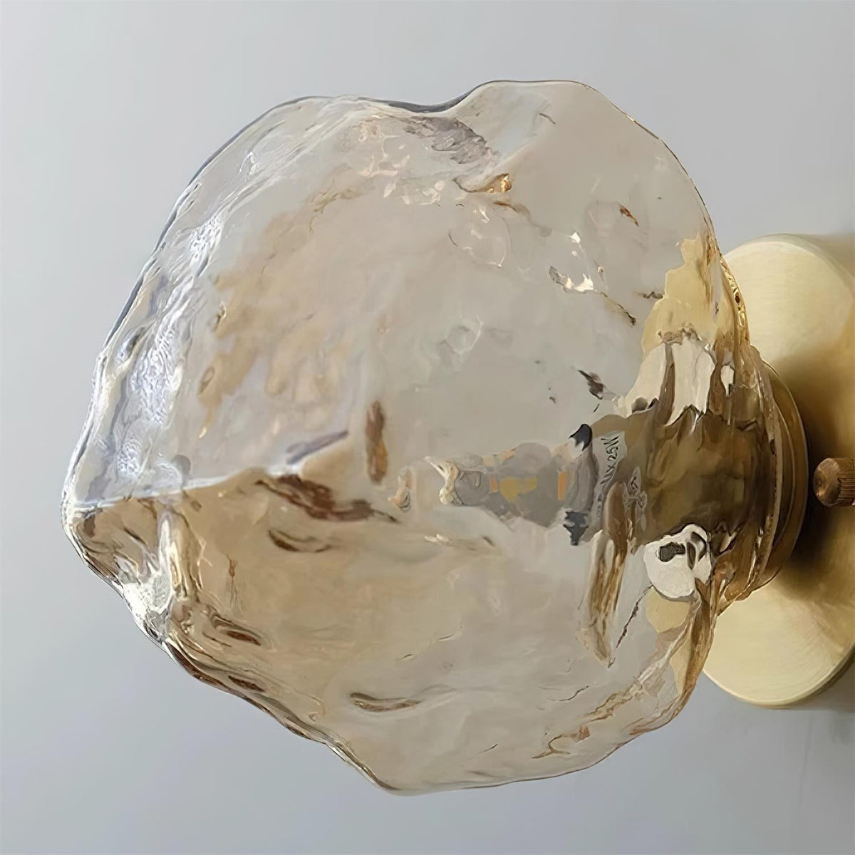 Brass Body G9 Socket Damp Rated Amber Glass Wall Light