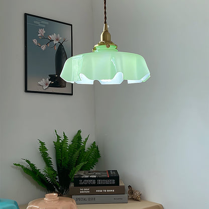 Pendant Pleated Ivory Lamp Farmhouse Charm With