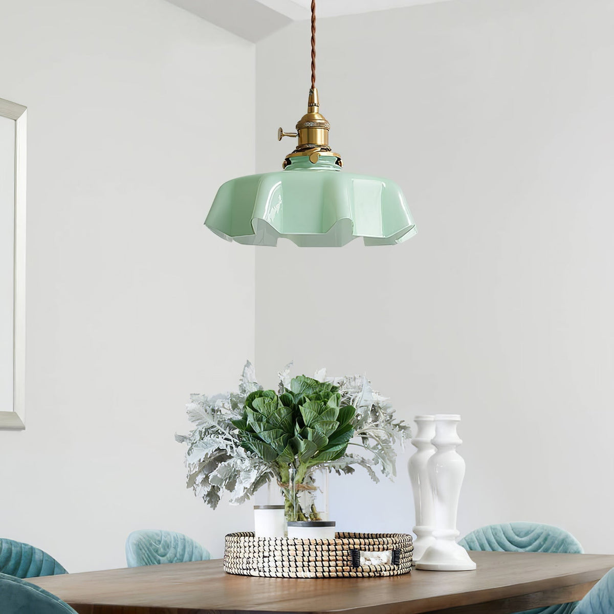 Pendant Pleated Ivory Lamp Farmhouse Charm With