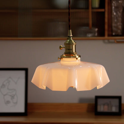 Pendant Pleated Ivory Lamp Farmhouse Charm With