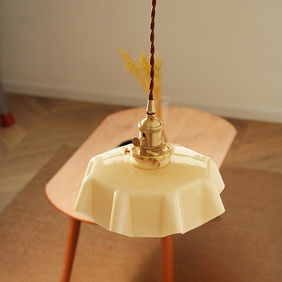Pendant Pleated Ivory Lamp Farmhouse Charm With