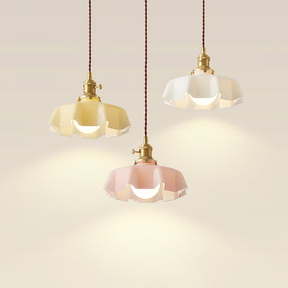 Pendant Pleated Ivory Lamp Farmhouse Charm With