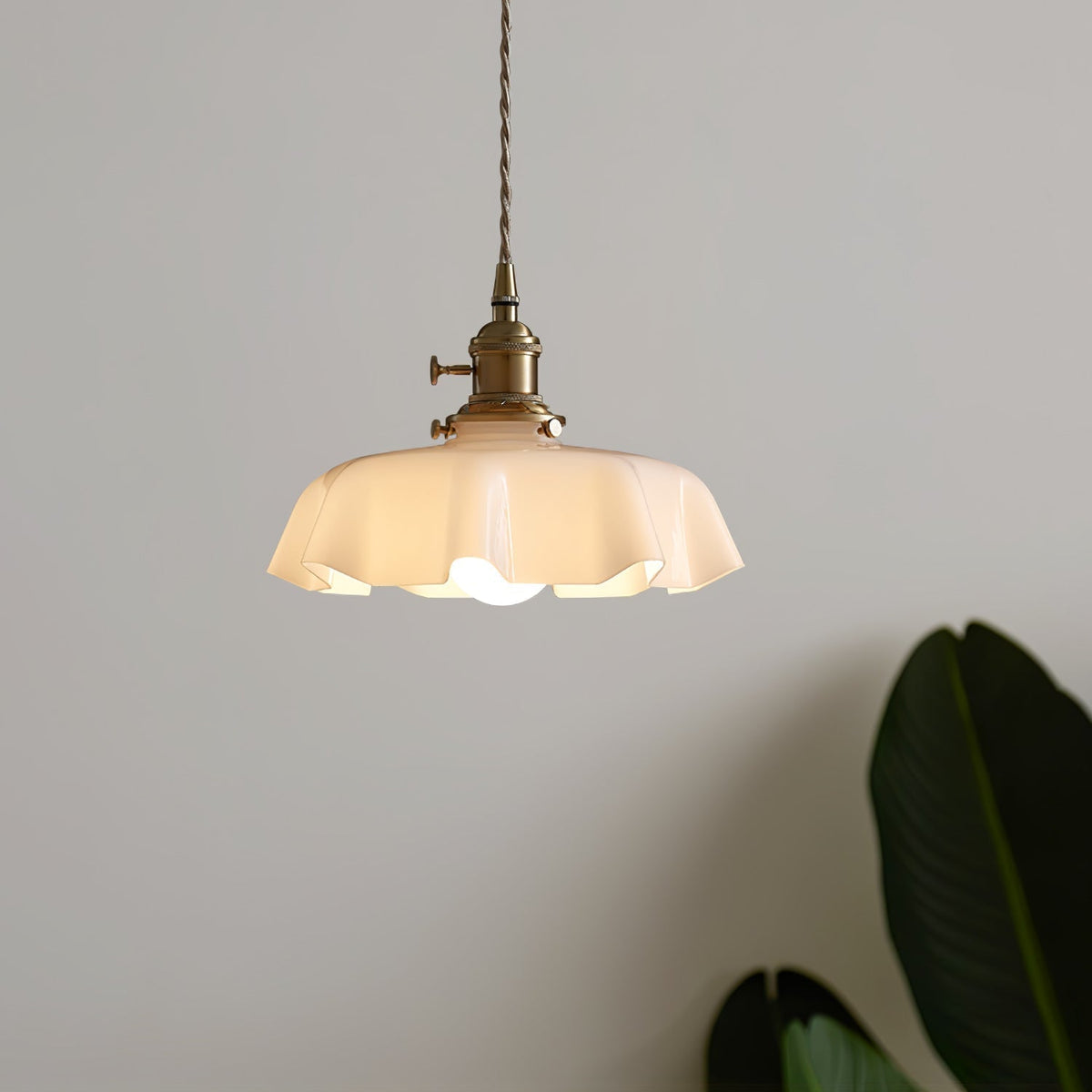 Pendant Pleated Ivory Lamp Farmhouse Charm With