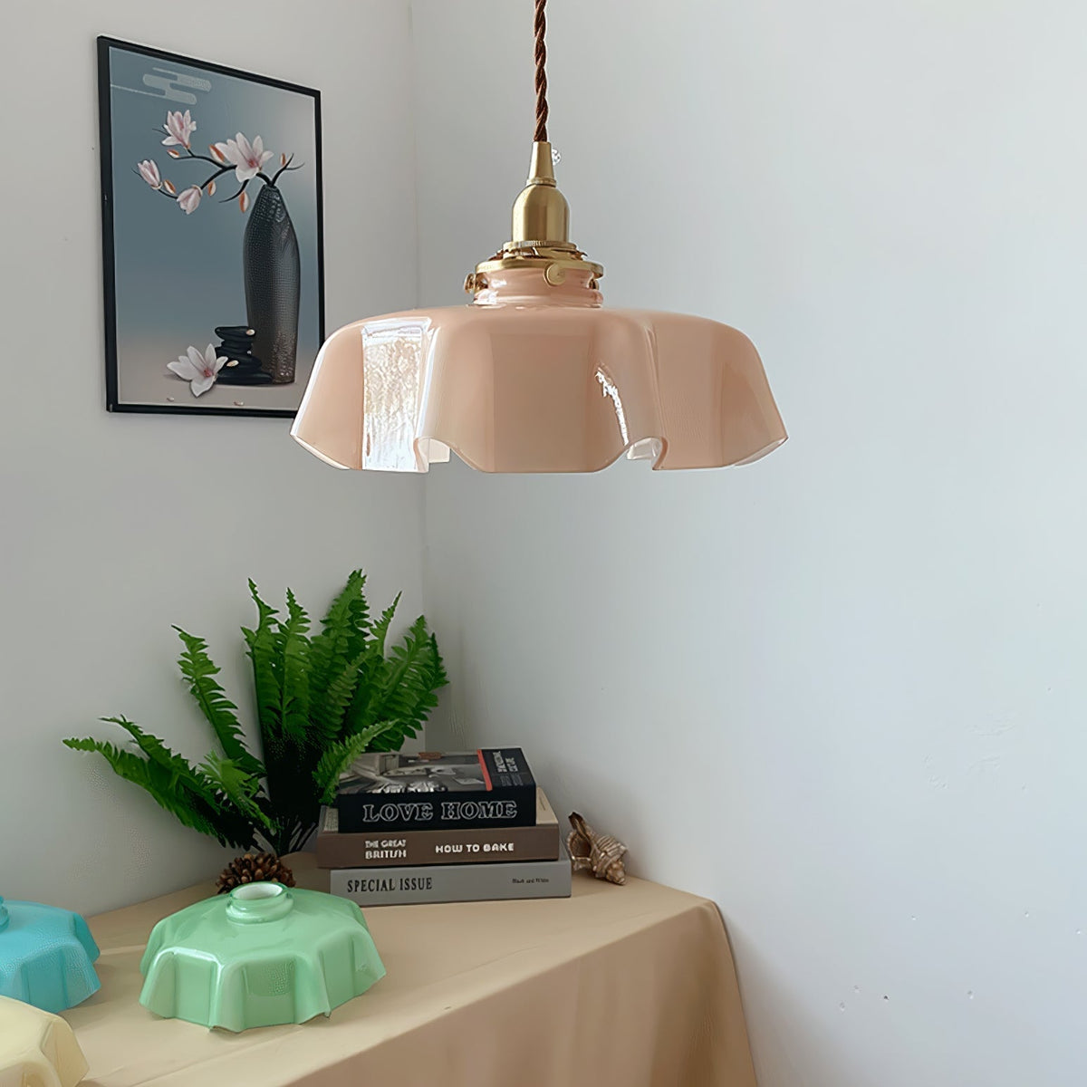 Pendant Pleated Ivory Lamp Farmhouse Charm With