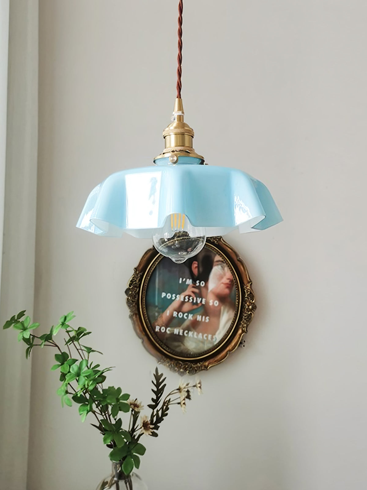 Pendant Pleated Ivory Lamp Farmhouse Charm With