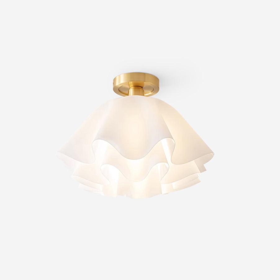 Ceiling Floral Pleated Light For Living And Dining Rooms