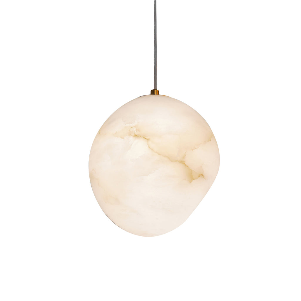 Pendant Lamp for Elegant Ambience in Goose Alabaster Brass