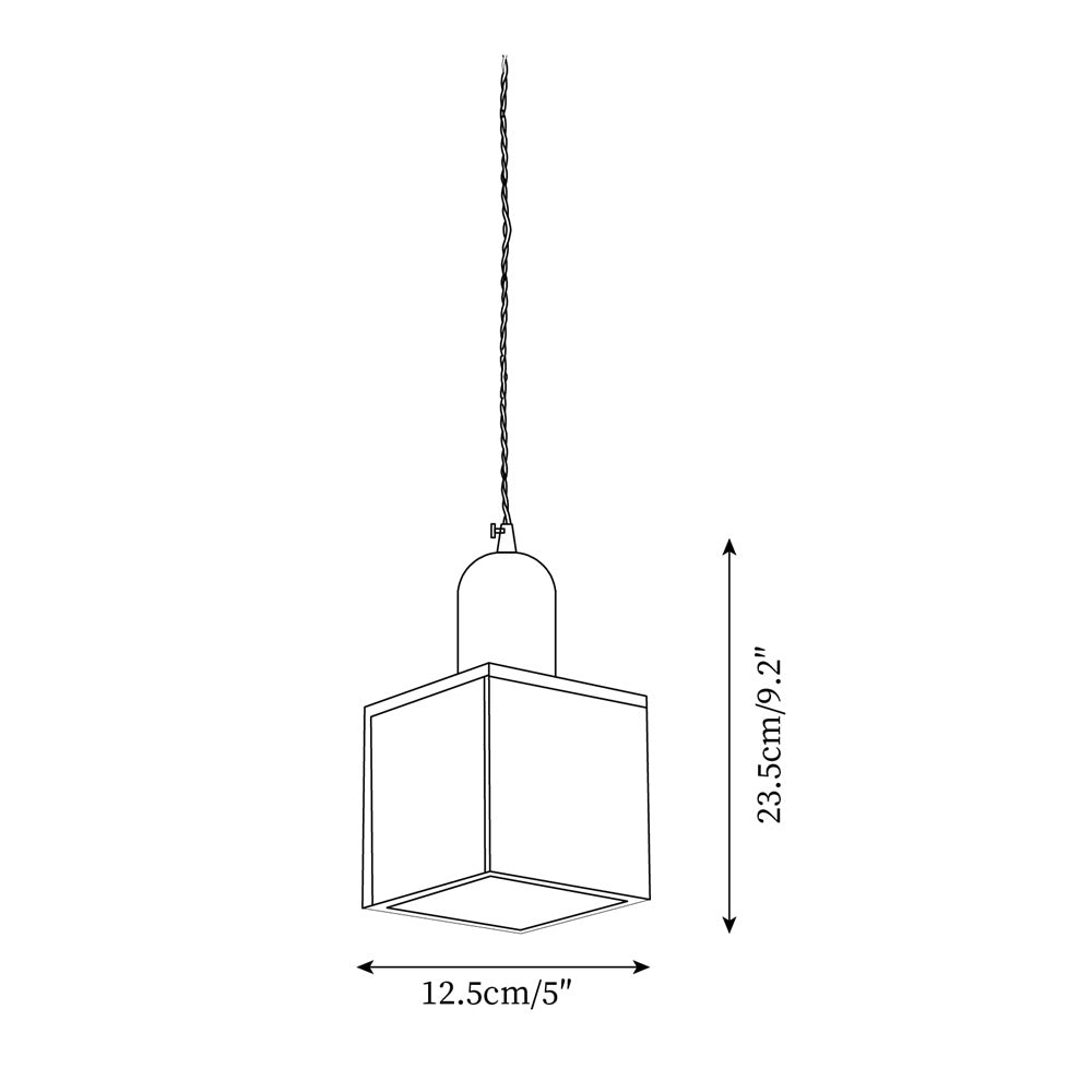 Walnut Finish Wood Pendant Lamp With Brass Accents