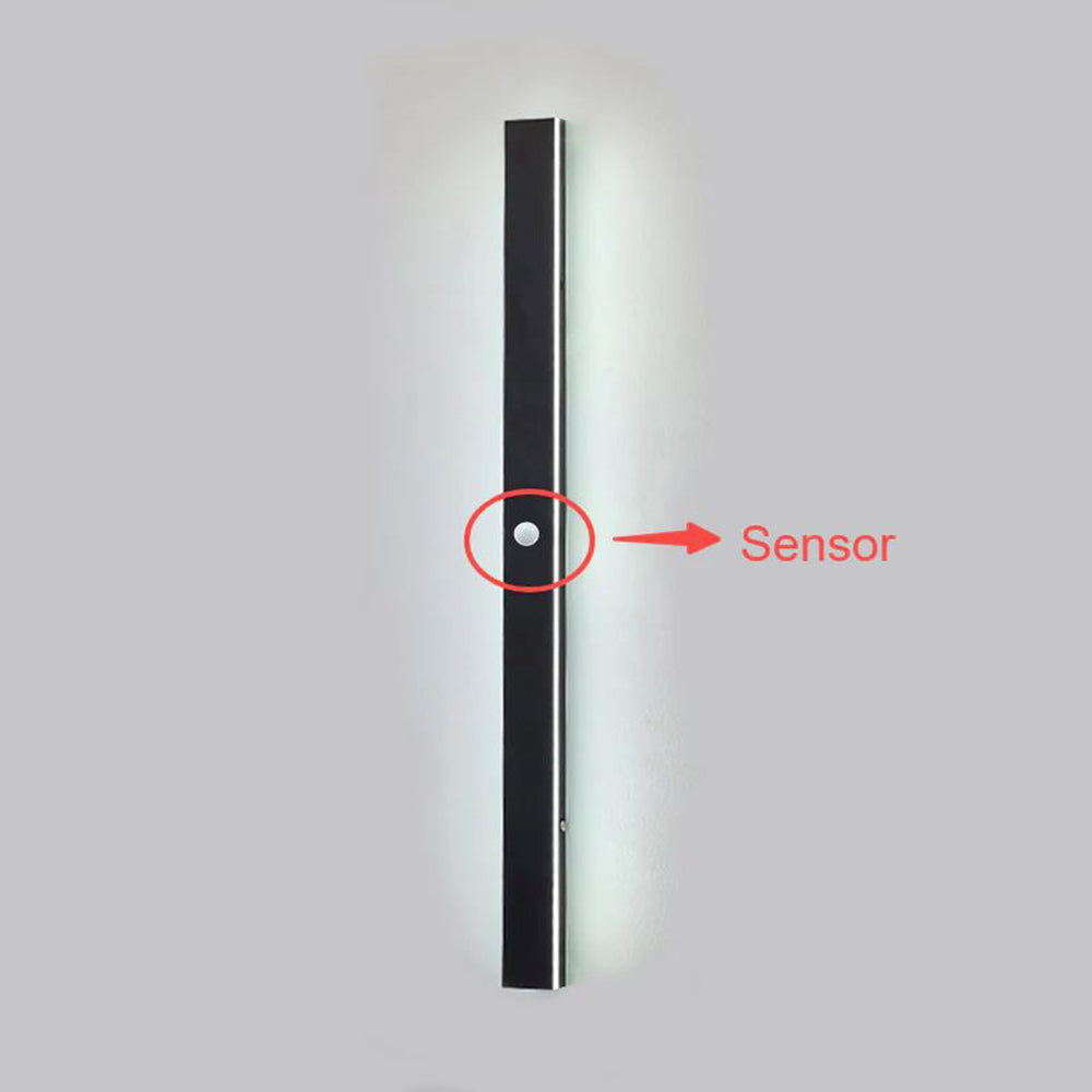 Outdoor Wall Light Sleek Black LED Linear