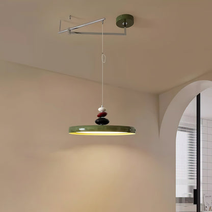 Modern Decor Metal Pendant Lamp With Round Acrylic Shade