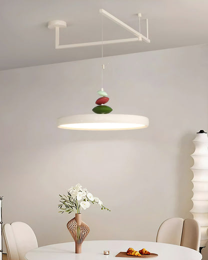 Modern Decor Metal Pendant Lamp With Round Acrylic Shade