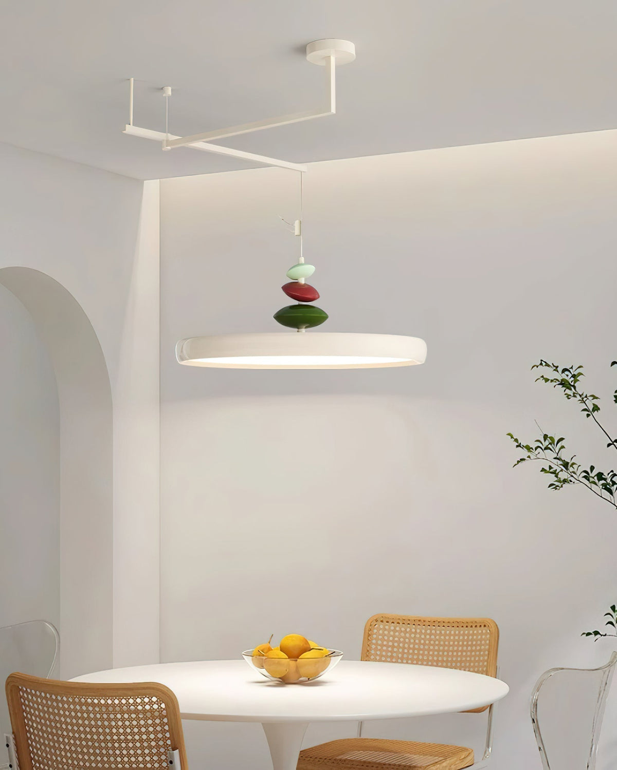 Modern Decor Metal Pendant Lamp With Round Acrylic Shade