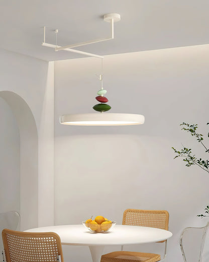 Modern Decor Metal Pendant Lamp With Round Acrylic Shade