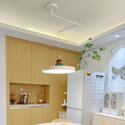 Modern Decor Metal Pendant Lamp With Round Acrylic Shade