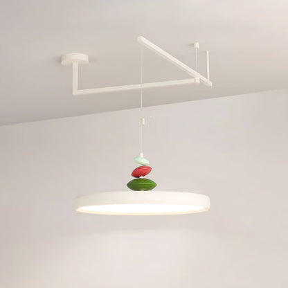 Modern Decor Metal Pendant Lamp With Round Acrylic Shade