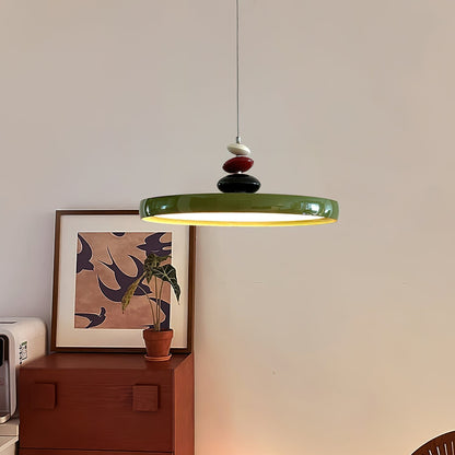 Modern Decor Metal Pendant Lamp With Round Acrylic Shade