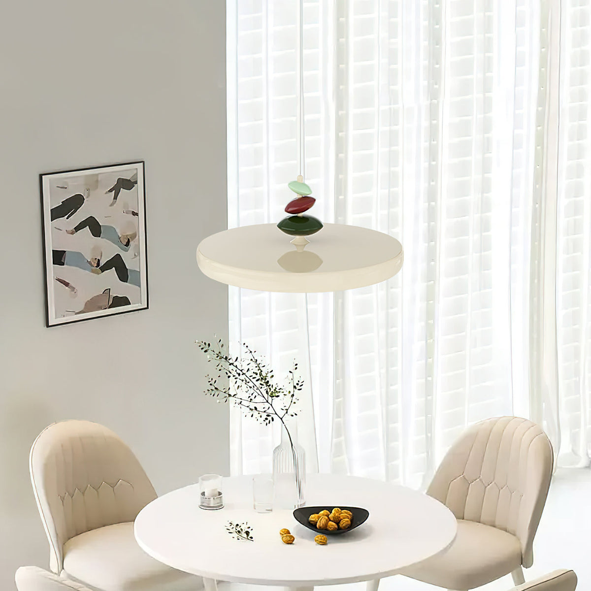 Modern Decor Metal Pendant Lamp With Round Acrylic Shade