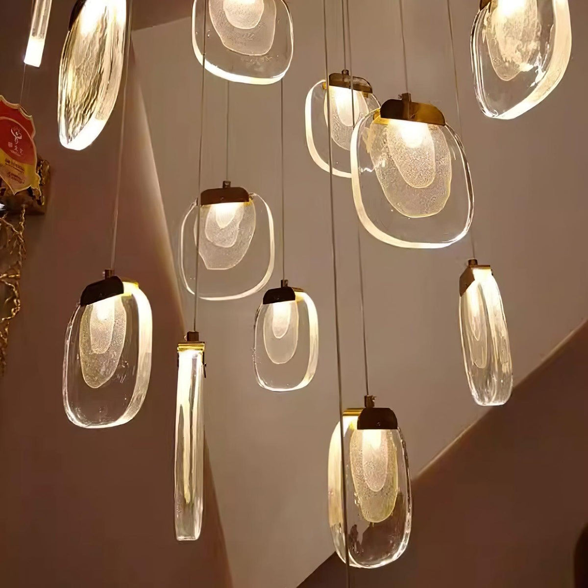 Staircase Ambience Enhanced For Glass Pendant Light