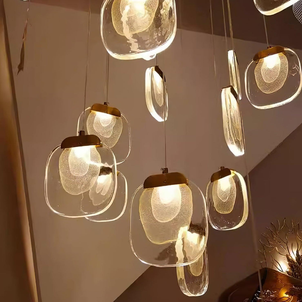 Staircase Ambience Enhanced For Glass Pendant Light