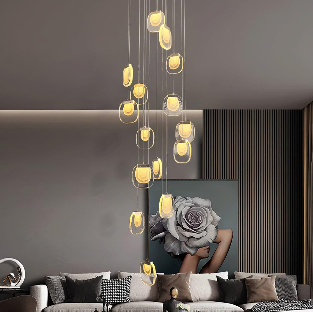 Staircase Ambience Enhanced For Glass Pendant Light
