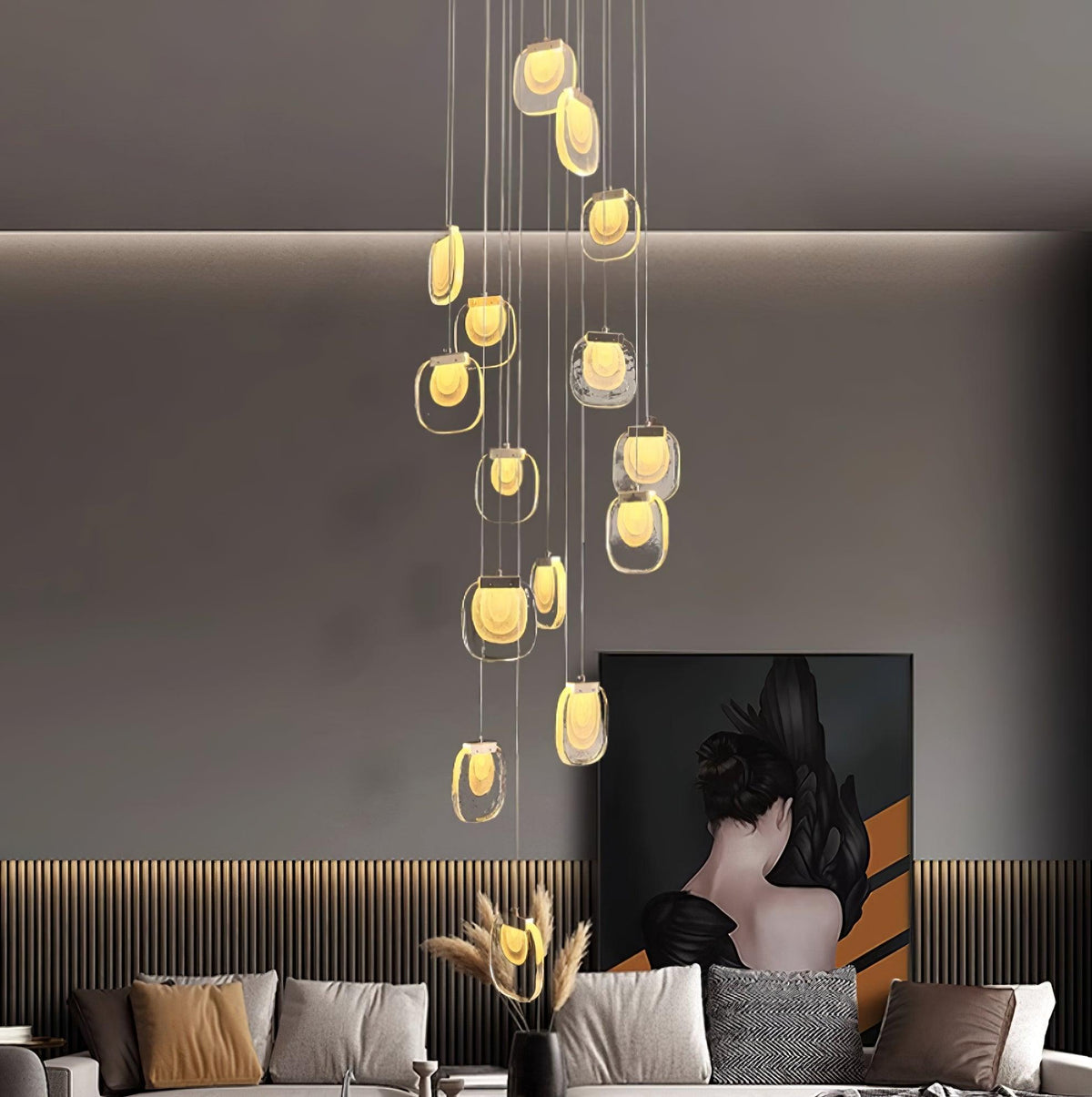 Staircase Ambience Enhanced For Glass Pendant Light