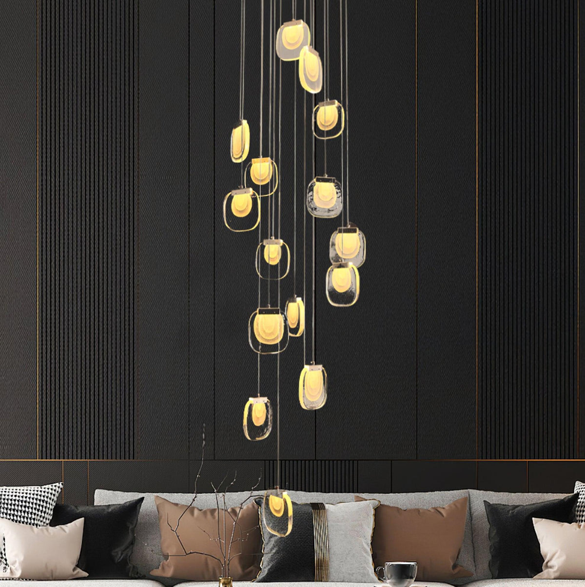 Staircase Ambience Enhanced For Glass Pendant Light