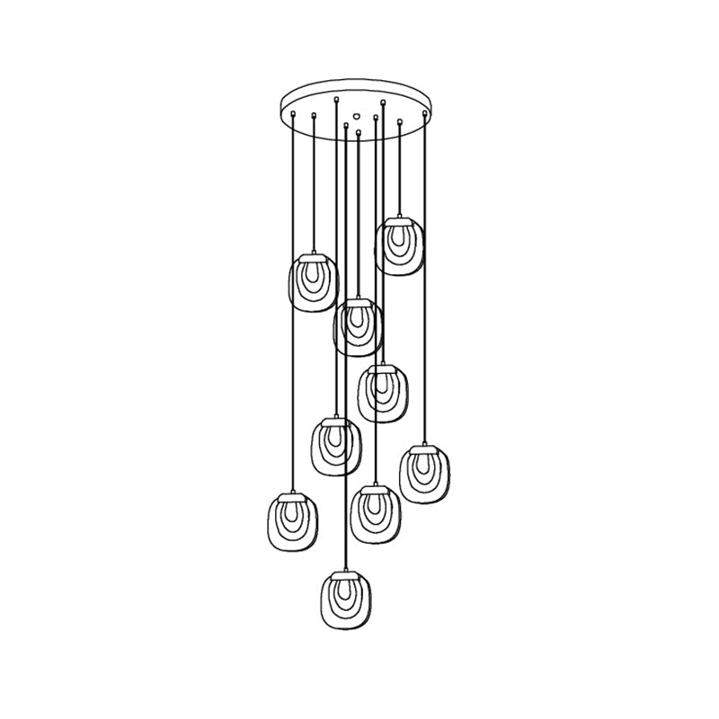 Staircase Ambience Enhanced For Glass Pendant Light