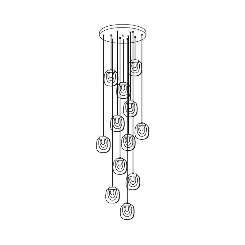 Staircase Ambience Enhanced For Glass Pendant Light