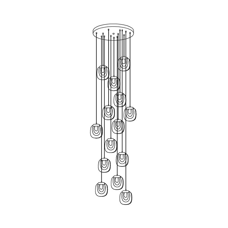 Staircase Ambience Enhanced For Glass Pendant Light