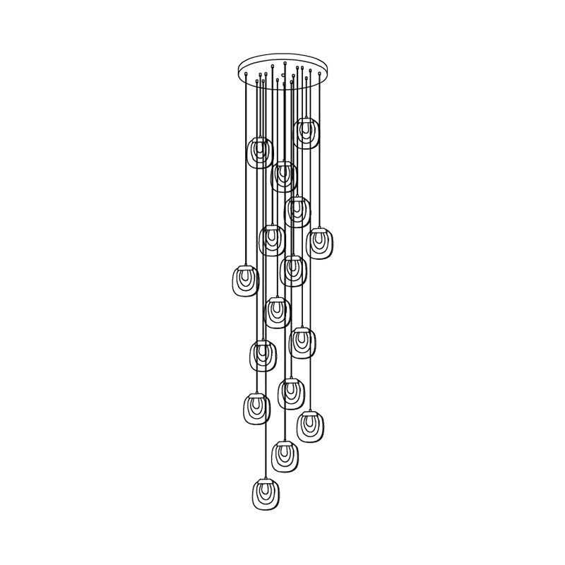 Staircase Ambience Enhanced For Glass Pendant Light