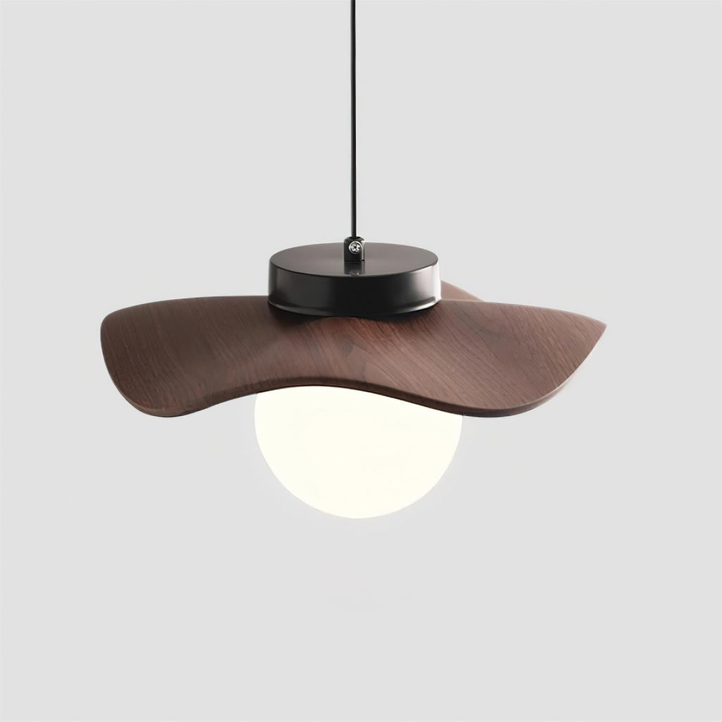 Minimalist Glass And Metal Pendant Lamp With Wavy Shade