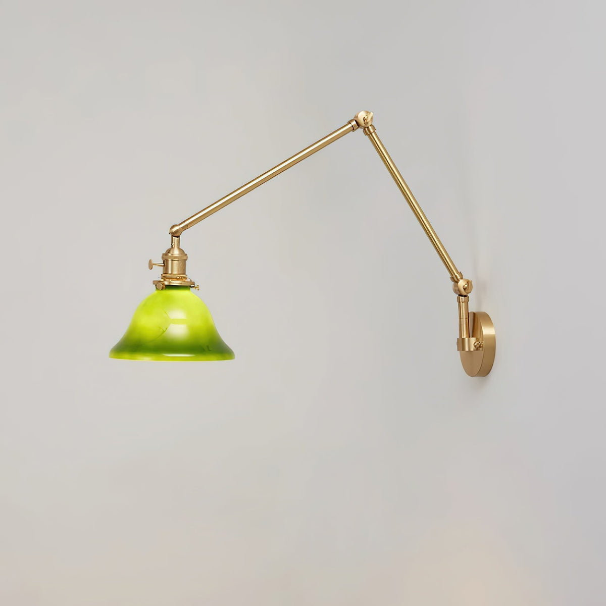 Adjustable Brass Wall Lamp For Bathrooms With Glass Shade