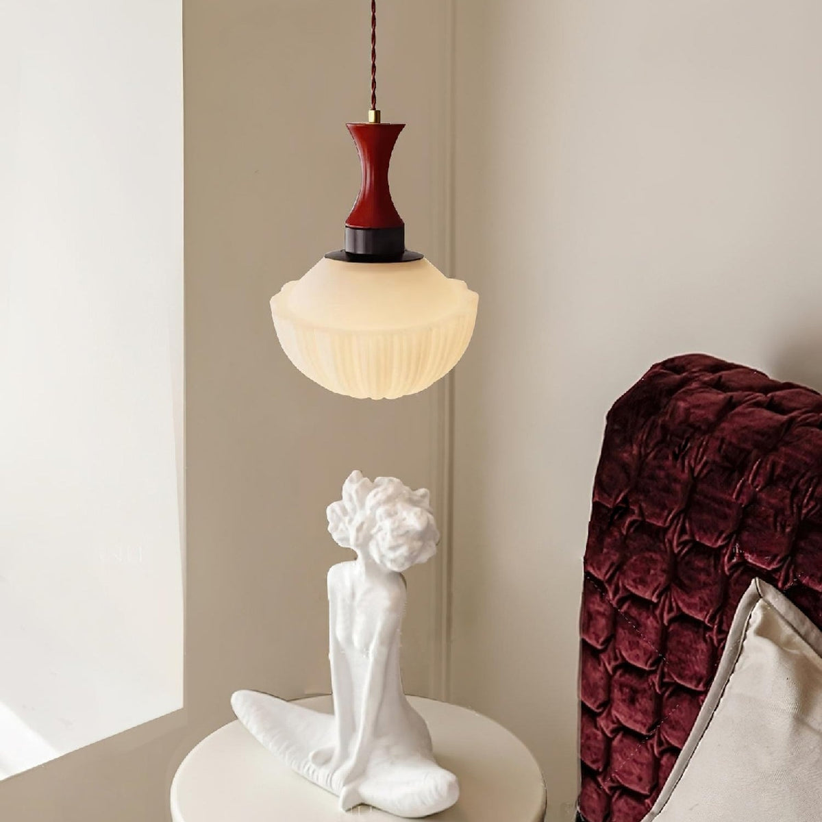 Glass Pendant Light With Dimmer Compatibility Walnut