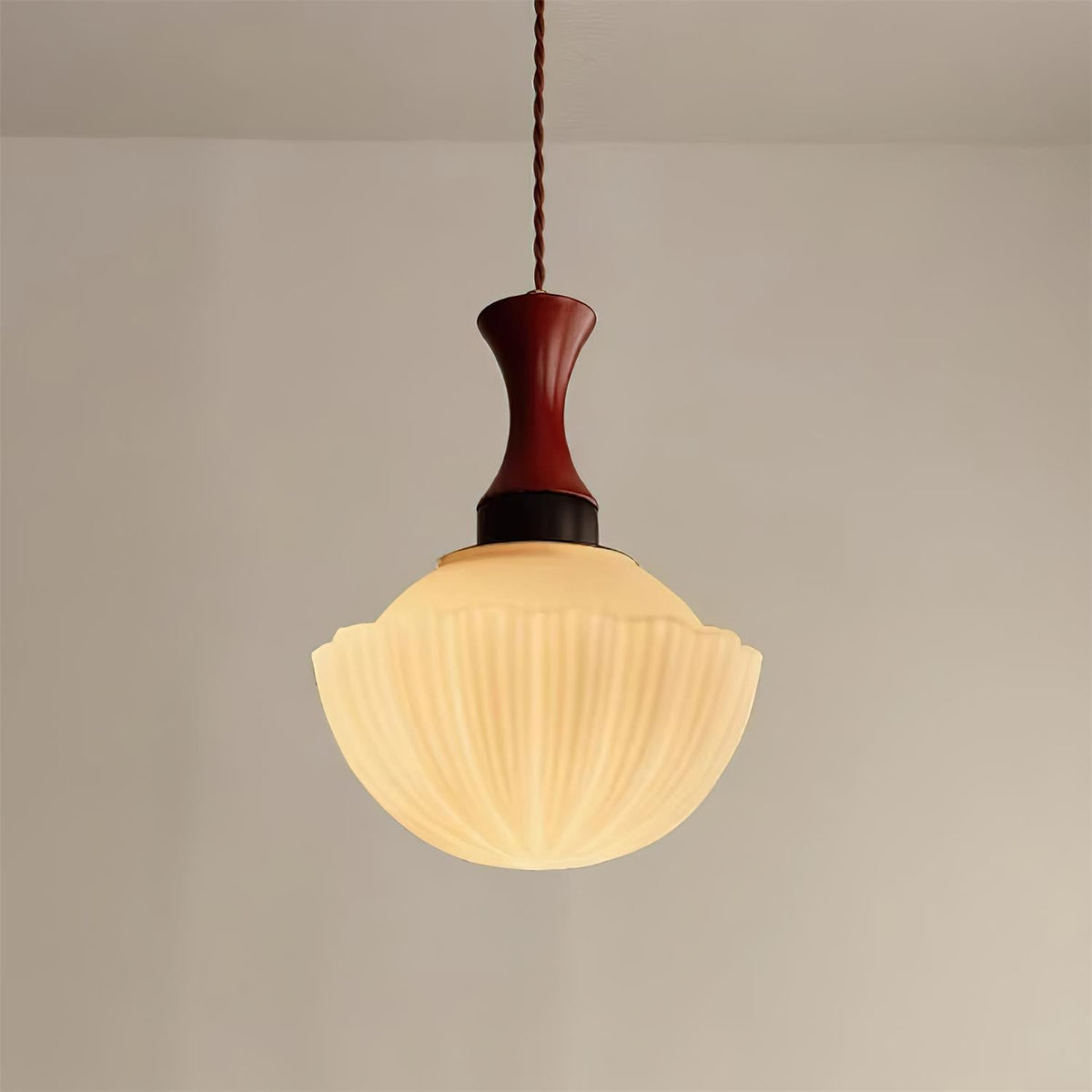 Glass Pendant Light With Dimmer Compatibility Walnut