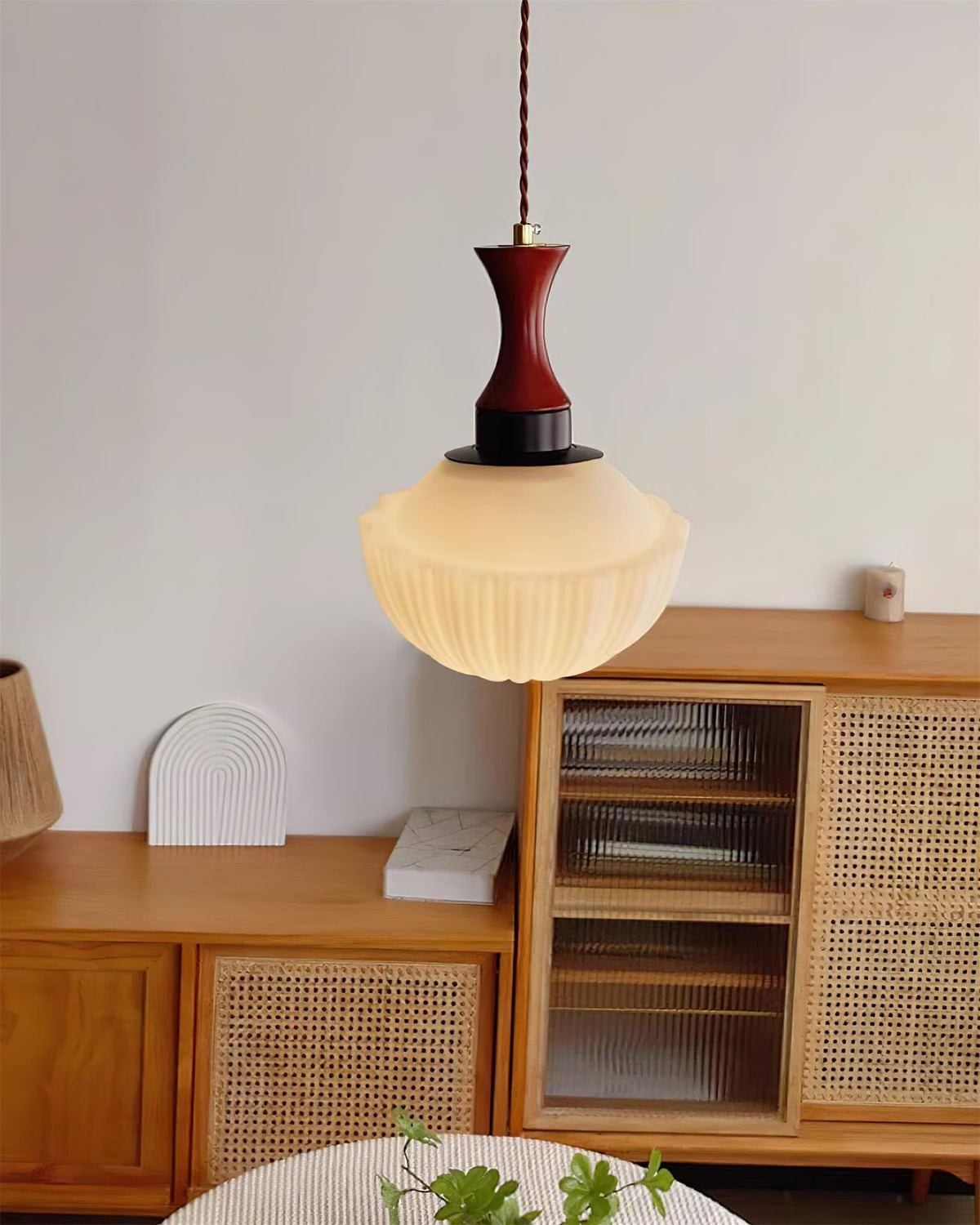 Glass Pendant Light With Dimmer Compatibility Walnut