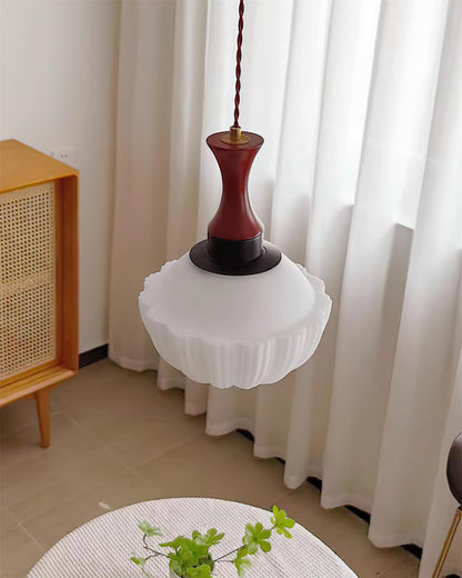 Glass Pendant Light With Dimmer Compatibility Walnut